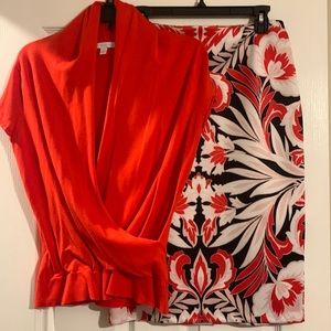 New York & Company sweater and skirt